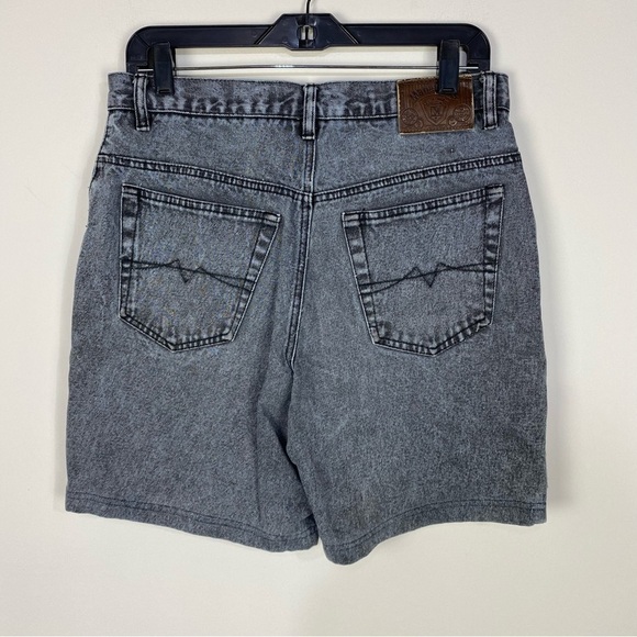 Vintage Maneuvers Black Grey Bermuda Shorts Y2K Denim Grunge - Picture 2 of 4